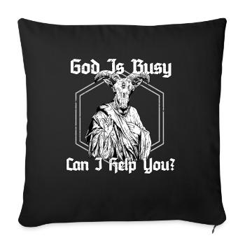 Chèvre Dieu Église Cadeau - Housse de coussin décorative 45 x 45 cm - noir - Devant