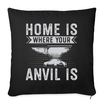 Anvil gift for blacksmith | Blacksmith Farrier - Sofa pillowcase 17,3'' x 17,3'' (45 x 45 cm) - black - Front