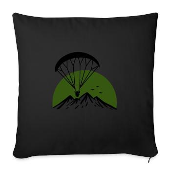 Paramotoring Rétro Design - Housse de coussin décorative 45 x 45 cm - noir - Devant