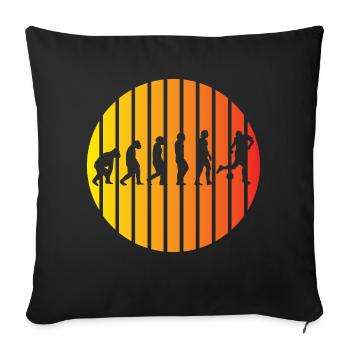 Football Football Coach Evolution Football Player - Sofa pillowcase 17,3'' x 17,3'' (45 x 45 cm) - black - Front