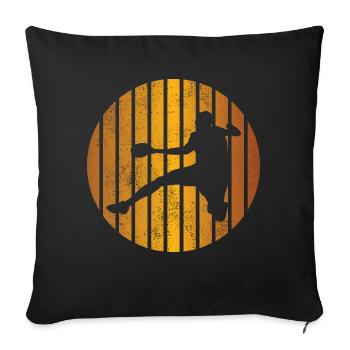 Handball Vintage HandballEr Retro Handball Player - Housse de coussin décorative 45 x 45 cm - noir - Devant