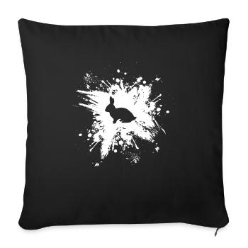 Rabbit Rabbit Rabbit - Sofa pillowcase 17,3'' x 17,3'' (45 x 45 cm) - black - Front