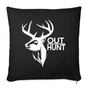 Hirschsilhouette Outdoor Jagddesign - Sofakissenbezug 45 x 45 cm - Schwarz - Vorne