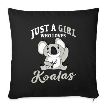 juste une fille qui aime les koalas. Koala. Fluffel - Housse de coussin décorative 45 x 45 cm - noir - Devant