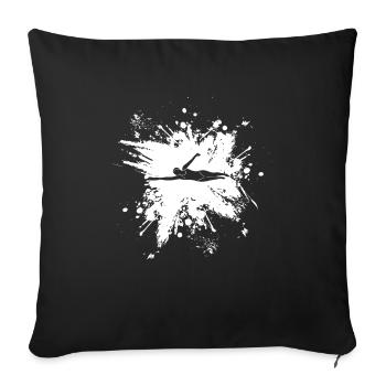 Swimming Swimmers Swimming pool Outdoor pool Swimmer - Sofa pillowcase 17,3'' x 17,3'' (45 x 45 cm) - black - Front