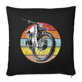 Moto, Vintage - Housse de coussin décorative 45 x 45 cm - noir - Devant