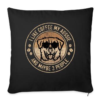 Amateurs de café Australian Shepherd - Housse de coussin décorative 45 x 45 cm - noir - Devant