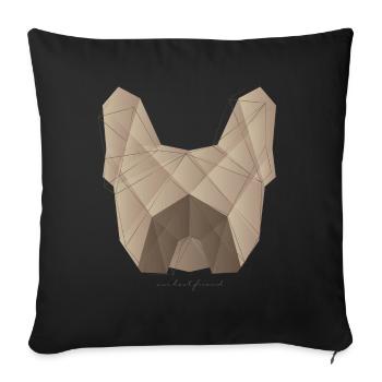 Geometric Frenchie fawn - Französische Bulldogge - Sofakissenbezug 45 x 45 cm - Schwarz - Vorne