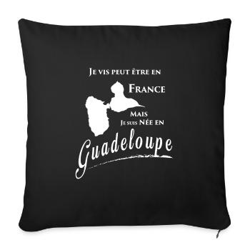 T shirt personnalisé humoristique, Guadeloupe 5 - Housse de coussin décorative 45 x 45 cm - noir - Devant
