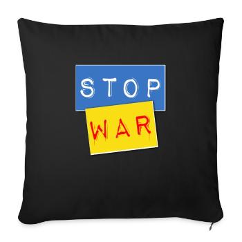 Stop war - Sofakissenbezug 45 x 45 cm - Schwarz - Vorne