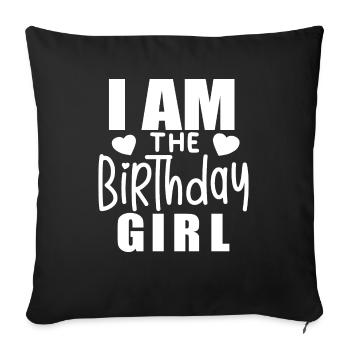 Birthday girl - Sofa pillowcase 17,3'' x 17,3'' (45 x 45 cm) - black - Front