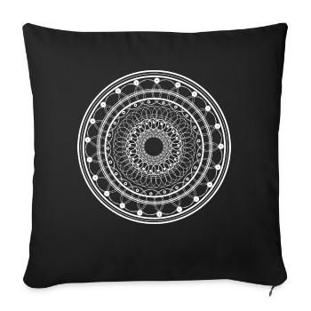 Mandala from circles - Sofa pillowcase 17,3'' x 17,3'' (45 x 45 cm) - black - Front