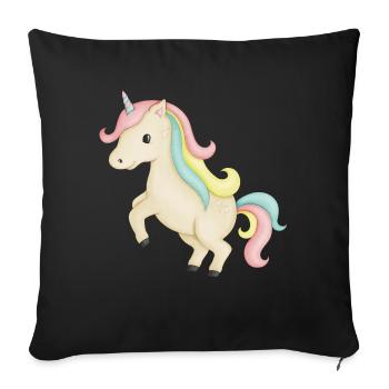cute unicorn - Sofa pillowcase 17,3'' x 17,3'' (45 x 45 cm) - black - Front