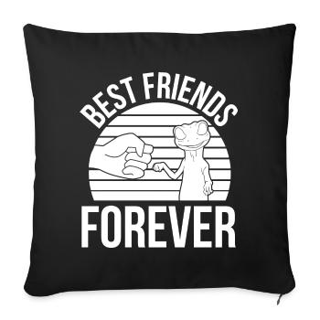 Gecko Geckos Animaux de compagnie Reptiles Reptile Reptile - Housse de coussin décorative 45 x 45 cm - noir - Devant