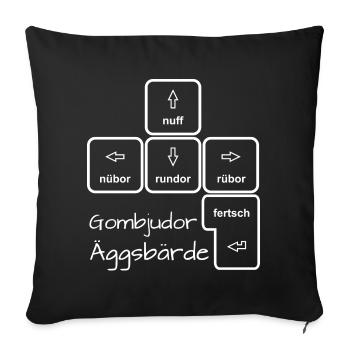 Computer Experte (Sächsische-Mundart-Edition) - Sofakissenbezug 45 x 45 cm - Schwarz - Vorne