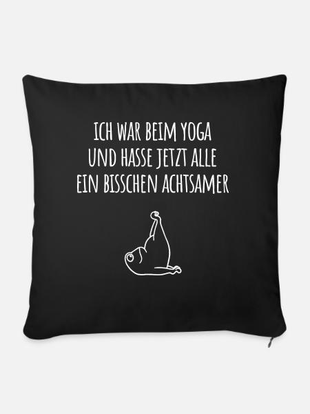 Yoga Frosch - Sofakissenbezug 45 x 45 cm - Schwarz