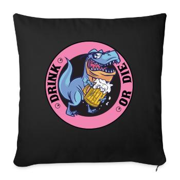 T-Rex Sauf Club - Saufen Bier Trinken - Lustiges - Sofakissenbezug 45 x 45 cm - Schwarz - Vorne