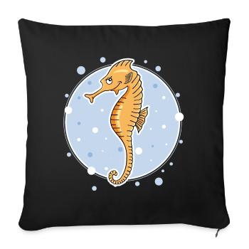 Sea horse - Sofa pillowcase 17,3'' x 17,3'' (45 x 45 cm) - black - Front