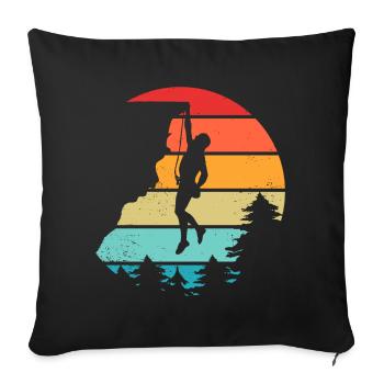 Vintage Trad Climbing - Sofa pillowcase 17,3'' x 17,3'' (45 x 45 cm) - black - Front