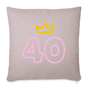 Cadeau Krone du 40e anniversaire - Housse de coussin décorative 45 x 45 cm - taupe clair - Devant