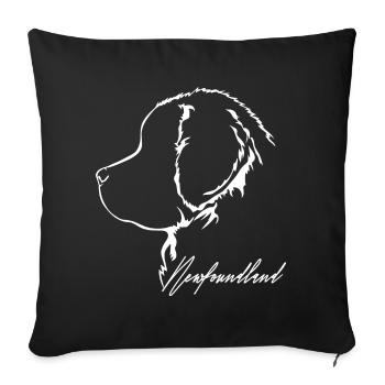 NEWFOUNDLAND Profil Hunde Hund Wilsigns - Sofakissenbezug 45 x 45 cm - Schwarz - Vorne