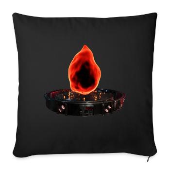 Stilisiertes Feuer in Sci-Fi-Plataform - Sofakissenbezug 45 x 45 cm - Schwarz - Vorne