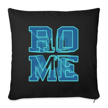 Rome Rome Italie Ville 3D Font Skyline Accueil - Housse de coussin décorative 45 x 45 cm - noir - Devant