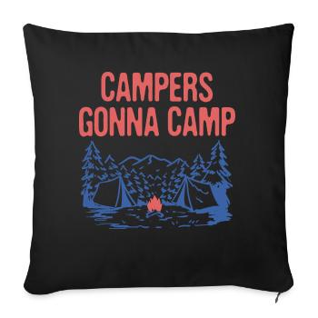 Campers Gonna Camp Summer Vacation Tropical Trip - Sofakissenbezug 45 x 45 cm - Schwarz - Vorne