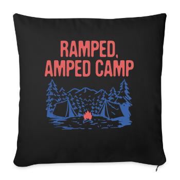 Ramped Amped Camp Camping Party Camper - Housse de coussin décorative 45 x 45 cm - noir - Devant