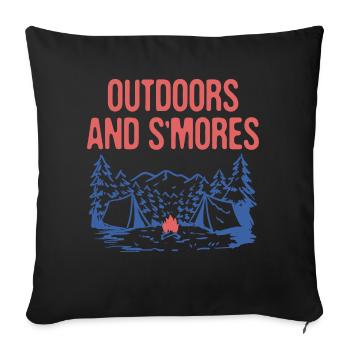 Outdoors and S'mores Camping Foodie Camper Food - Sofa pillowcase 17,3'' x 17,3'' (45 x 45 cm) - black - Front