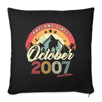 Birthday Gift In October 2007 Vintage - Sofa pillowcase 17,3'' x 17,3'' (45 x 45 cm) - black - Front