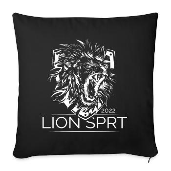 lion spirit shield coat of arms lion roar logo icon - Sofa pillowcase 17,3'' x 17,3'' (45 x 45 cm) - black - Front