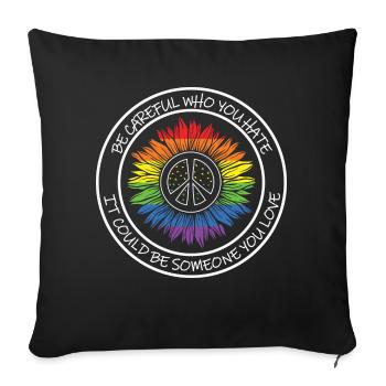 LBGT Drapeau Gay Pride Humain - Housse de coussin décorative 45 x 45 cm - noir - Devant