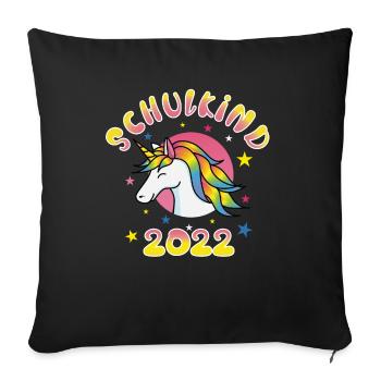 Funny Schoolchild 2022 Unicorn School Gift - Sofa pillowcase 17,3'' x 17,3'' (45 x 45 cm) - black - Front