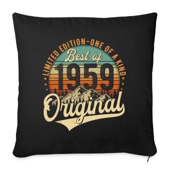 Original 1959 Vintage Anniversaire Rétro - Housse de coussin décorative 45 x 45 cm - noir - Devant