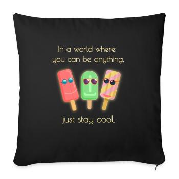 Summer Ice Cream Funny Ice Cream Stay Cool Sunglasses - Sofa pillowcase 17,3'' x 17,3'' (45 x 45 cm) - black - Front