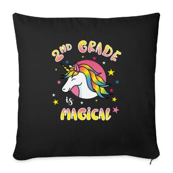 2nd Grade Is Magical Unicorn School Gift - Sofa pillowcase 17,3'' x 17,3'' (45 x 45 cm) - black - Front