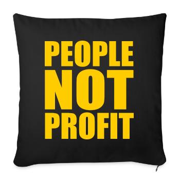 People not profit - Housse de coussin décorative 45 x 45 cm - noir - Devant