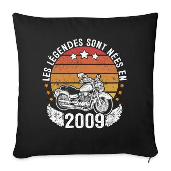 Les Légendes Sont Nées En 2009 - Housse de coussin décorative 45 x 45 cm - noir - Devant