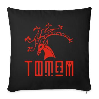 Red deer animal totem - Sofa pillowcase 17,3'' x 17,3'' (45 x 45 cm) - black - Front