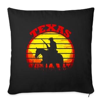 Cowboy Texas Sunset Vintage Retro - Sofa pillowcase 17,3'' x 17,3'' (45 x 45 cm) - black - Front