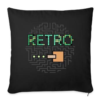 Retro Text & Maze Shooter Game - Sofa pillowcase 17,3'' x 17,3'' (45 x 45 cm) - black - Front