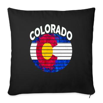 Colorado Retro Vintage Colorado Transplant - Sofa pillowcase 17,3'' x 17,3'' (45 x 45 cm) - black - Front