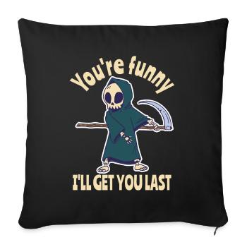 Drôle Grim Reaper Squelette Costume d’Halloween - Housse de coussin décorative 45 x 45 cm - noir - Devant