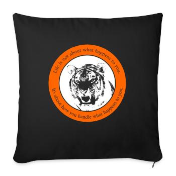 Motivierender Spruch Tiger Mindset Inspiration - Sofakissenbezug 45 x 45 cm - Schwarz - Vorne