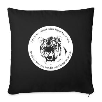 Inspiring saying Tiger Mindset Motivation - Sofa pillowcase 17,3'' x 17,3'' (45 x 45 cm) - black - Front