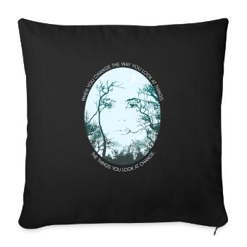 Dicton inspirant Arbres Philosophie Forêt Citation - Housse de coussin décorative 45 x 45 cm - noir - Devant