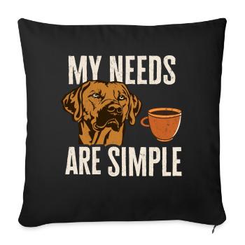 Rhodesian Ridgeback Dog - Sofa pillowcase 17,3'' x 17,3'' (45 x 45 cm) - black - Front