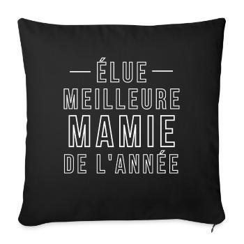 Elu meilleur Mamie de l'année - Housse de coussin décorative 45 x 45 cm - noir - Devant