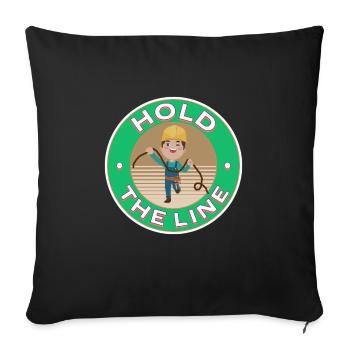 tenez la ligne drôle d’électricien de design coloré - Housse de coussin décorative 45 x 45 cm - noir - Devant